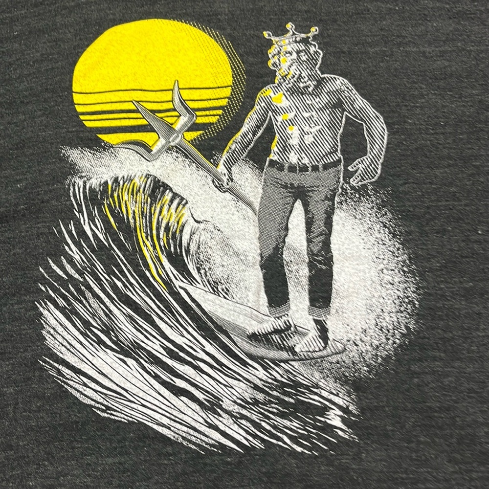 Legit tees King TRITON surfing WAVE jeans BLACK T SHIRT polyester cotton men’s L